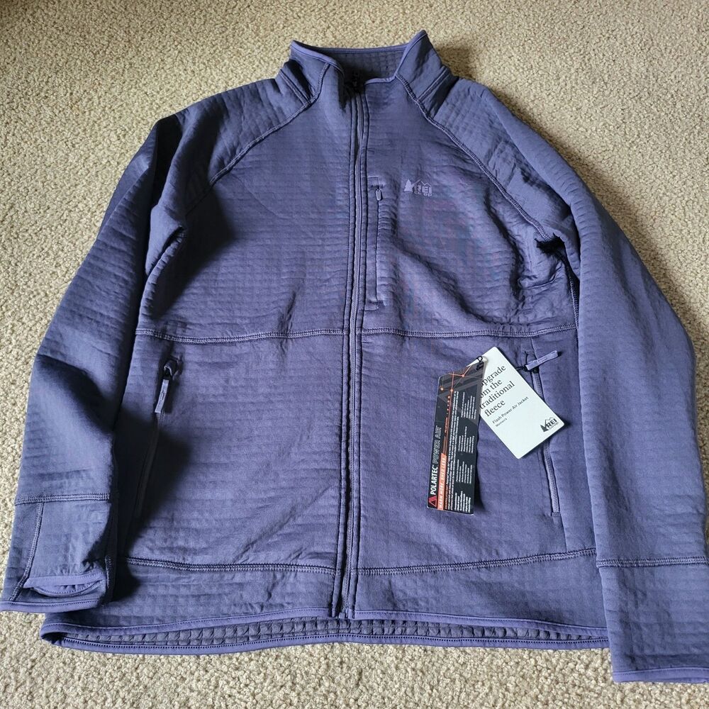 REI Co-op Polartec Grid Fleece Purple Jacket Women’s Large Full Zip Stretch - Picture 2 of 5